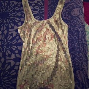 Gold sequin top from express